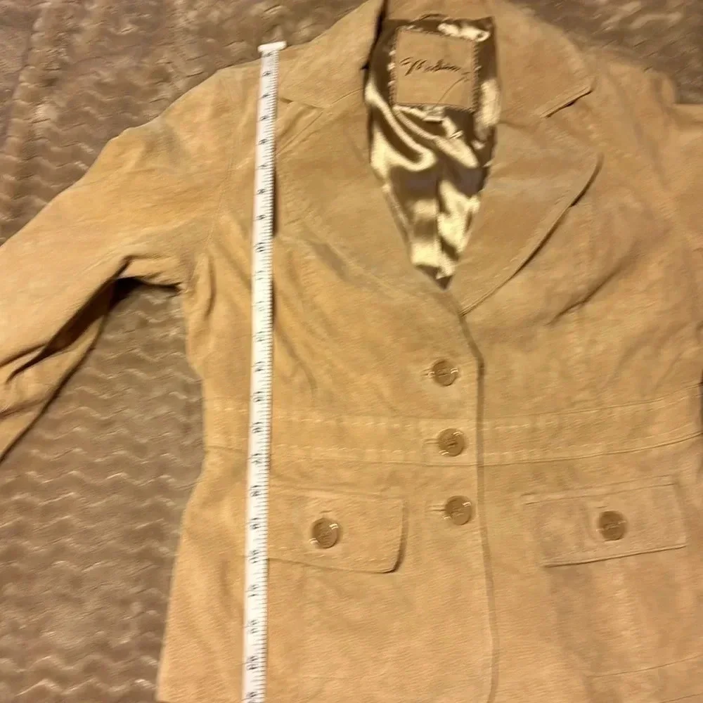 Madison Tan Suede Leather jacket Women’s 10 Stitch detail